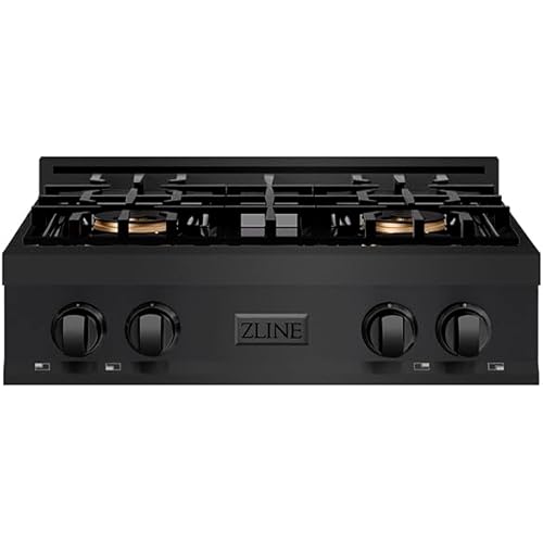 ZLINE 30 in. Classic Gas Rangetop with 4 Burner DuoPro™ Cooktop in Black Stainless Steel (PCRTB-30)