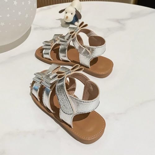 Girl's Sandals with Bow Elegant Dress Shoes Adorable Summer Party Wedding Flats Toddler3
