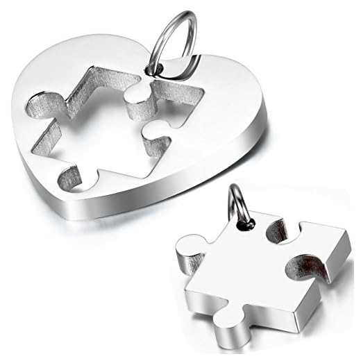 Collana in Acciaio Lovers Puzzle Cuore