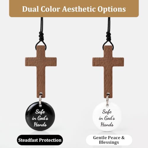 Cross for Car Mirror Hanging, Christian Car Ornament with Daily Bible Verse — view 3