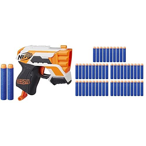 Image of Nerf Micro Shots N-Strike Elite Rough Cut 2x4 with 50 Extra Elite Darts Pack, Ages 8 and Up