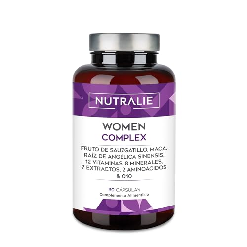 Multivitaminas Mujer Complex - Regula Actividad Hormonal - Complejo Vitamínico + 20 Vitaminas y Minerales - Piel Pelo Huesos - Energía Inmunidad - 90 Cápsulas Nutralie