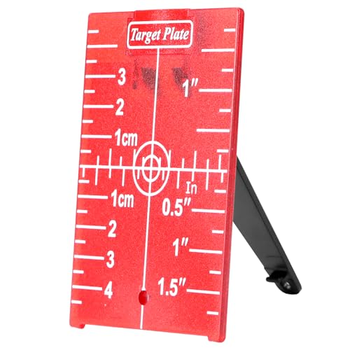 QWORK® Tarjeta Láser roja magnético, Objetivo láser con Soporte, Mejore la Visibilidad de Las líneas deláser