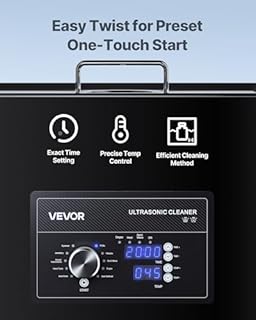 VEVOR Macchina di Pulizia a Ultrasuoni Professionale con Controllo Tramite Manopola Rotante, Capacita di 30 L con Cestello e Sfera di Pulizia, Pulitore a Ultrasuoni per Orologi, Rasoi, Gioielli