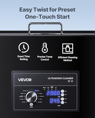 Image of VEVOR 30L Ultrasonic Cleaner, Professional Ultrasonic Cleaner Machine with Knob Control, Stainless Steel Cleaning Machine with Basket and Cleaning Ball, for Watches, Razors, Jewelry, Coins and More