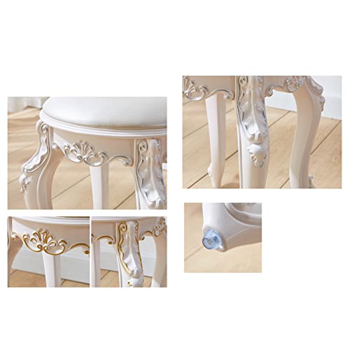 Taburete de maquillaje de terciopelo con asiento acolchado suave y patas de resina estables 6