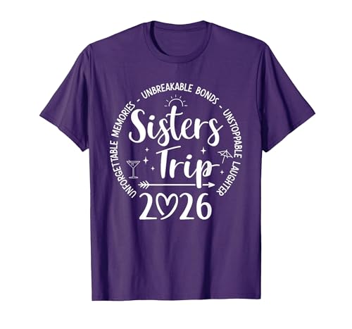 Sisters Trip 2026 Weekend Vacation T-Shirt, Men, Purple, XX-Large