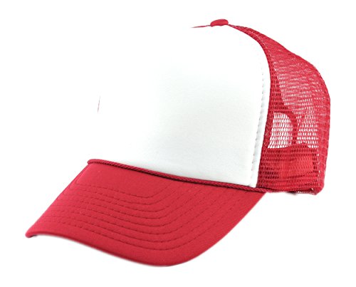 Image of NYFASHION101 Plain Mesh Trucker Hat - Breathable 6-Panel Daily Snapback Cap, Customizable Ideal for DIY Embroidery & Patches