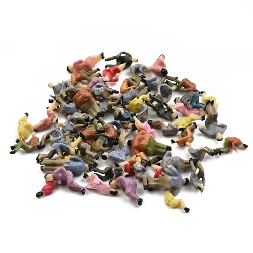 ZYNCUE 60 Stück 1:87 sitzende bemalte Figuren für Modellzüge, Beifahrer, HO-Maßstab, sitzende Menschen für Miniatur-Szenen, 60 Stück