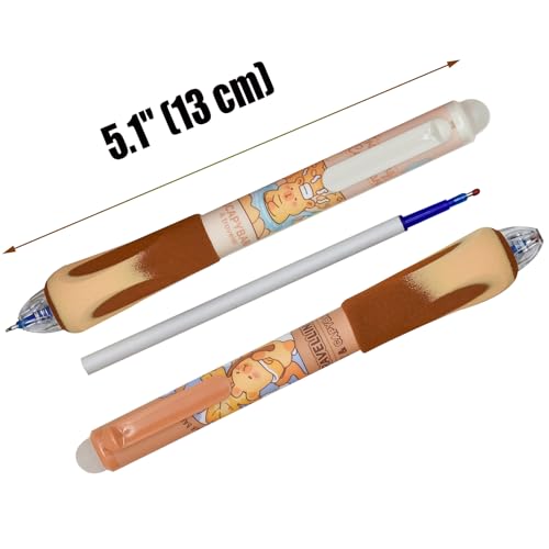 12 bolígrafos borrables ergonómicos de tinta azul miniatura 4