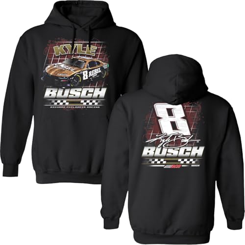 Kyle Busch 2025 Rebel 2-Spot Hoodie Outerwear Sweatshirt Black