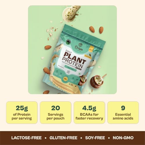 Image of Origin Nutrition Plant Based Protein Powder | 100% Vegan Dairy Free Supplement | Kulfi Flavour with 25g Protein Per Serving | Muscle Recovery & High Protein Fitness Nutrition Drink (20 Servings)