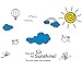Voilier Phare Stickers Muraux Vinyle DIY Bande Dessinée Nuages ​​Soleil Stickers Muraux pour Enfants Chambre Bébé Chambre Décoration