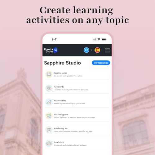 Image of Rosetta Stone Sapphire Learning Software, ALL 25 Languages Included, 12 Month Subscription, Compatible with PC, Mac, iOS, Android, Online Code, Learn to Speak Spanish, French, English, Japanese, German, Italian and More