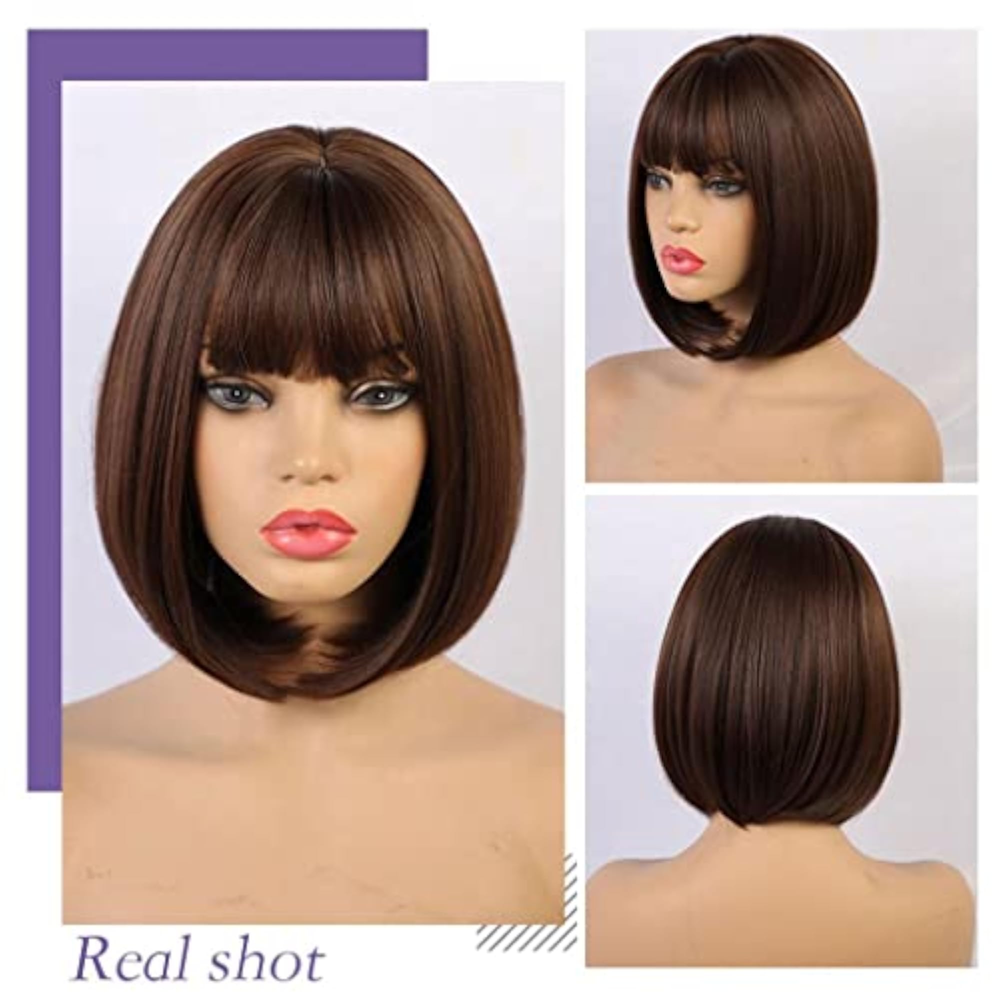 Natural Brown Bob Cosplay Wig for Women