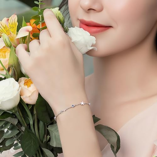 S925 Sterling Silver Shell Starfish Shark Bracelet for Women Summer Beach Sea Ocean Charm Adjustable Link Bracelets Jewelry Gift4