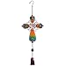 Comfy Hour 21" Metal Art Cross Windchime, Multi Color Wind Chime Single Windbell