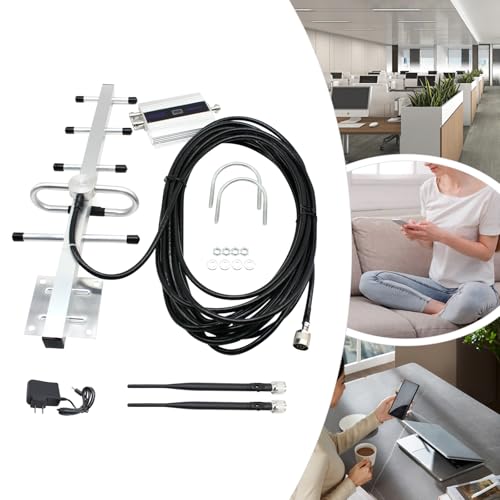 TFCFL Cell Phone Booster for Home & Muti-Room, Up to 2,150 sq ft, 2G/3G/4G LCD GSM 900MHz Repeater, Cell Phone Signal Booster Amplifier Repeater + Antenna Kit