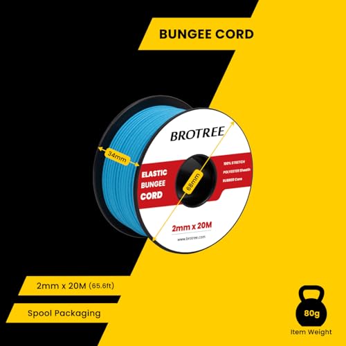 Brotree Elastic Cord Bungee Cord 2mm x 20m Elastic String Rope for DIY Crafts, Sewing, Beading, Jewellery, Necklace, Bracelet - Image 2