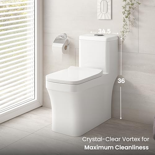 Image of KrissKross One‑Piece Western Commode, S‑Trap 9-12 inch, Dual‑Flush Washdown, Soft‑Close Quick‑Release Seat, High‑Gloss Ceramic, Floor‑Mounted WC for Indian Bathrooms