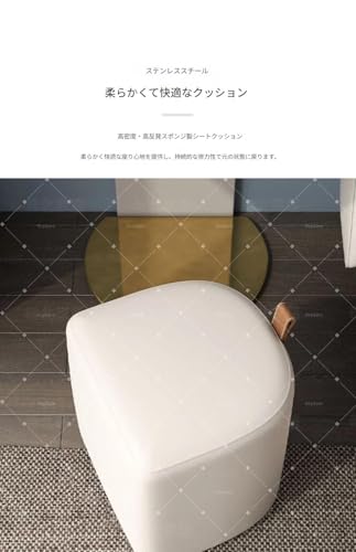 KryZaro PU レザー多機能スツール 滑り止め加工で安定 取っ手付き移動簡単 化粧椅子・足置き・クッションスツールに対応 (水色です) [2]