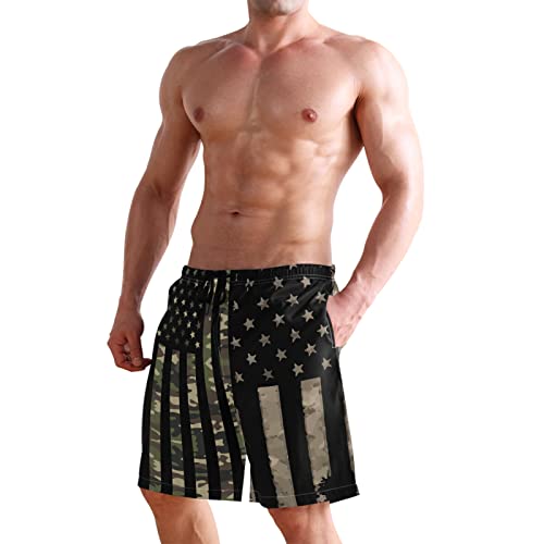 Mens Swim Trunks American Flag Bathing Suit Swimming Shorts Quick Dry Board Shorts Swimsuits with Pockets Mesh Lining4