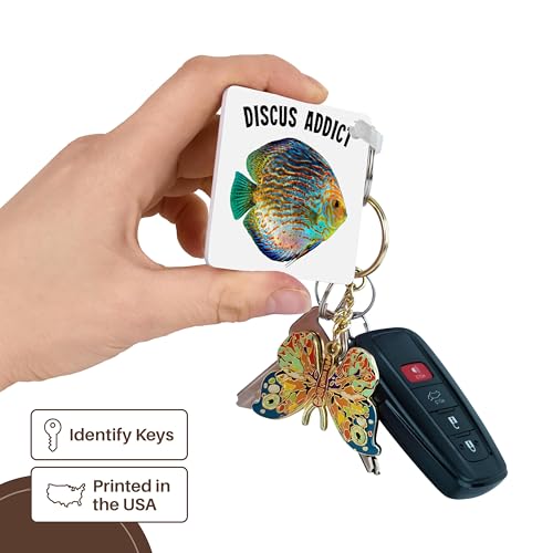 Porte-clés Discus Poisson carré 2,25 cm robuste lot de 2 - 3