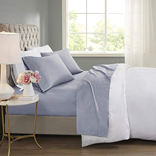 Beautyrest 600 Thread Count Cooling Cotton Rich Sheet Set, Queen, Blue