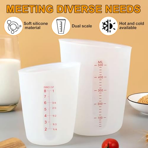 Set 3 vasos medidores flexibles de silicona 500 ml miniatura 4