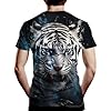 Hehanus Men's Novelity Tiger Graphic T-Shirts White Tiger 3D Print Summer Short Sleeve Tee Shirt, White2, Large #2