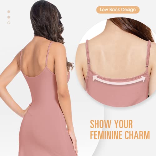 Image of MANCYFIT Long Slips for Under Dresses Full Length Adjustable Spaghetti Strap Nightgown