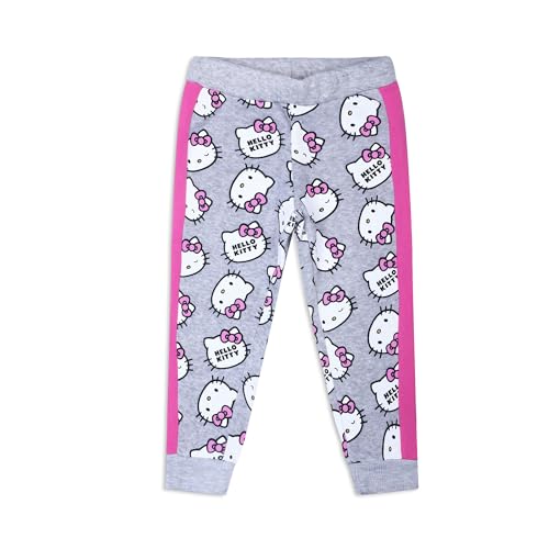 Image of Hello Kitty Sanrio Girls 2 Piece All Over Print Fleece Crewneck Sweatshirt and Pants Set for Infant, Toddler, and Big Kids