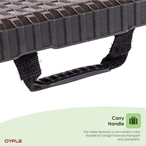 Oypla 6ft Folding Rattan Trestle Table Heavy Duty Catering Garden Party 1.8m