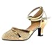 Scarpe Donna Ballroom Tango Latino Salsa Danza Paillettes Scarpe Scarpe da Ballo Sociale (40,Oro)