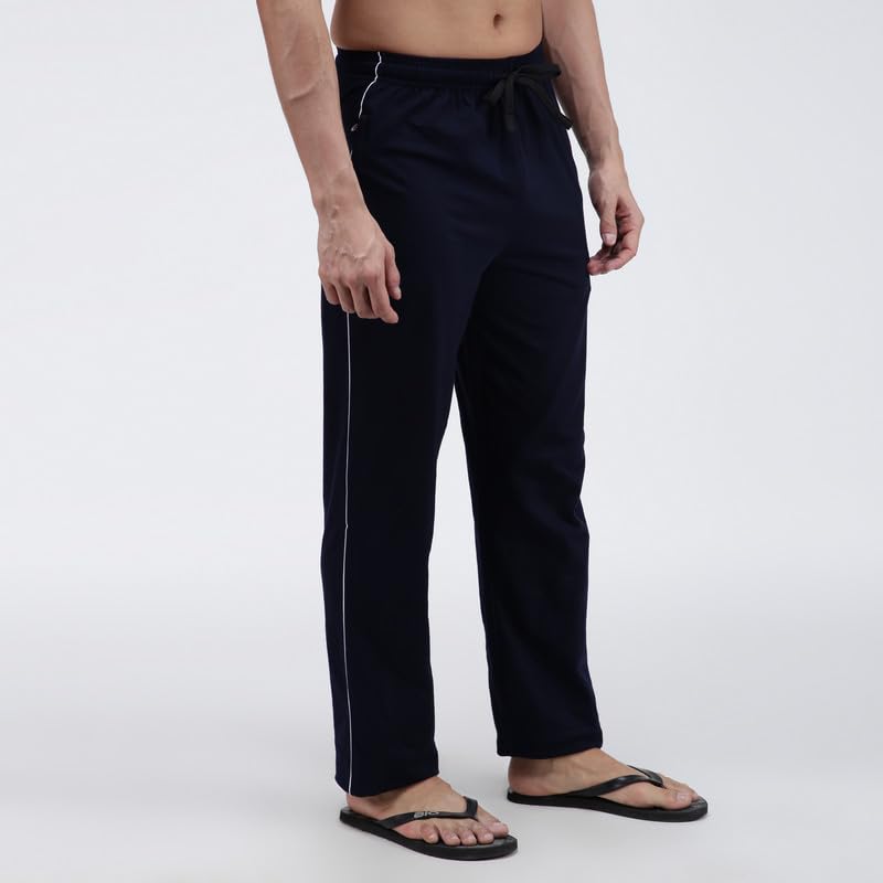 Image of Amul Comfy Men's Track Pant | Super Combed Cotton Rich Blend | Adjustable Drawstring Closure | Slim Tailored Fit | Soft Comfortable Everyday Bottom Wear | Color May Vary (Pack of 1)