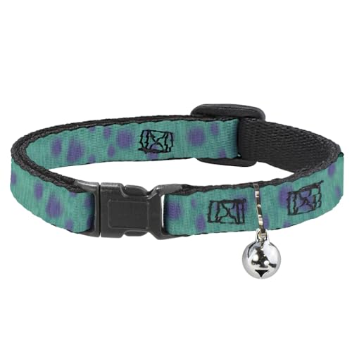 Cat Collar Breakaway Monsters Inc Sulley Bounding Spots Blue Purple 8 to 12 Inches 0.5 Inch Wide