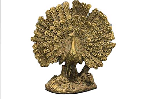 Statue de paon en laiton Feng Shui en cuivre pur fait main