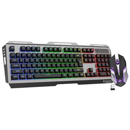 ZEBRONICS Transformer PRO Gaming Wireless Keyboard & Mouse Combo with 2.4GHz, Aluminum Body, Built in Battery, Multicolor LED Modes, Type C, Double Shot Keycaps, up to 4000 DPI view 1