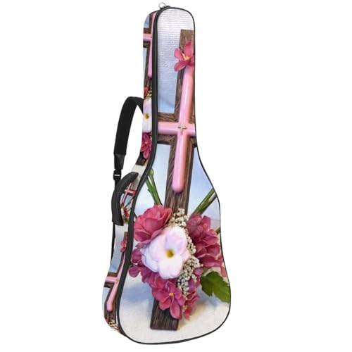 Sac pour guitare étanche à rembourrage éponge épais et motif croix de Pâques