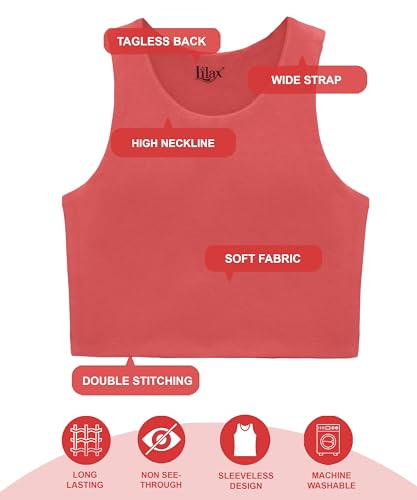 Image of Lilax Girls' Double Lined Sleeveless Basic Crop Tank Top