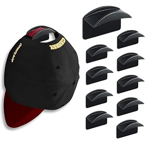 10 Pack Self Adhesive Hat Hooks, No Drilling,Hat Organizer Wall Mounted Minimalist Hat Holder Clothes Hooks Hat Storage Hat Rack for Wall(black) Cover