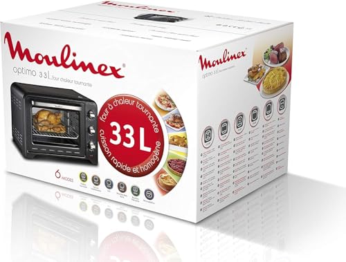 Miniatura 7 de Moulinex Optimo Ox4648 - Horno De Convección 33 L, 6 Modos De Cocción, Termostato Hasta 240 Y Temporizador Hasta 120 Minutos, Bandeja De Horneado Y Rejillas Reversibles, Diseño Compacto
