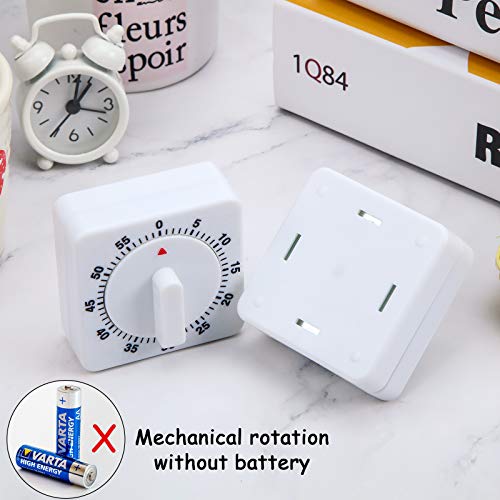 2 Pieces 60 Minute Kitchen Timer 1 Hour Visual Kitchen Clock Timer Mini Countdown Timer Loud Voice, Mechanical Timer For Kitchen, Homework, Exercise #TOP3