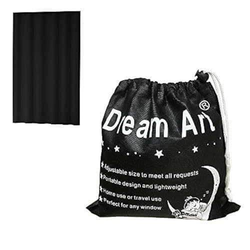 Image of DREAM ART Anywhere Portable Blackout Curtain/Adjustable Blackout Shades/Temporary Blackout Blinds with Suction Cups for Nursery,Children Kids Bedroom or Travel Use,Black,1 pc W51xL71Inch(130X180cm)