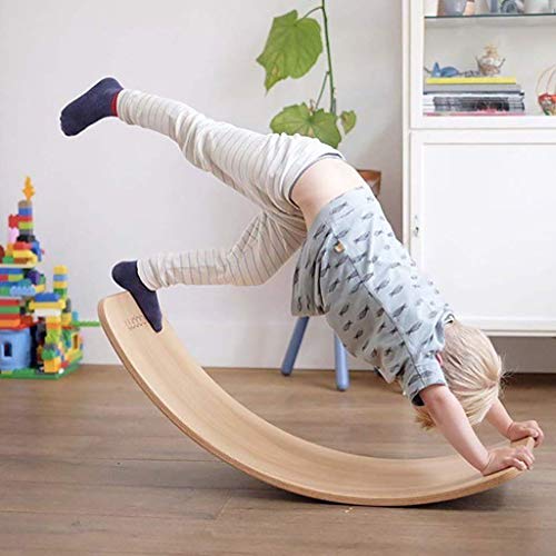 Bambini Legno Nordico Piatto Curvo, Trave, Giocattoli Altalena Prima Educazione E La Formazione dei Bambini È Lo Yoga Curve Piastra di Oscillazione dello Stato Patrimoniale,Natural
