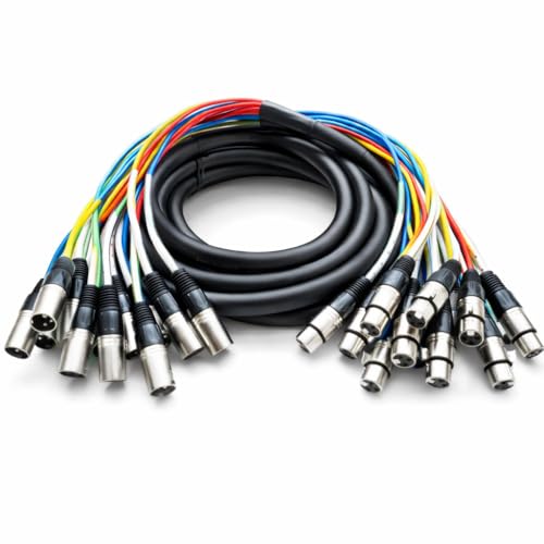Seismic Audio - 12 Channel XLR Snake Cable - 15 Feet Long - Pro Audio Snake for Live Live...