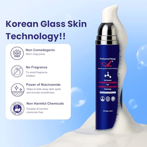 Image of A+ Korean Face Cleanser Oil Control | Daily Face Cleanser for Women and Men | Brightens Skin | Removes Dirt & Impurities | Face Care, Gentle Facewash, Non-drying, Fragrance Free Formula | Skin Care Products | Suitable for Normal and Oily Skin - 100 ml