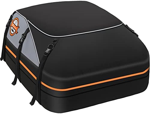 Sailnovo Rooftop Cargo Carrier, Car Roof Bag 21 Cubic Feet Waterproof Car Top Carrier Vehicle Softshell Rooftop Carriers, for All Cars with/Without Rack with 6 Door Hooks, Anti-Slip Mat & Storage Bag