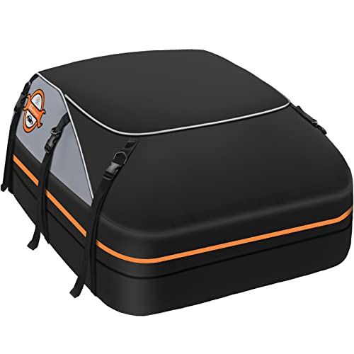 Sailnovo Rooftop Cargo Carrier, Car Roof Bag 21 Cubic Feet Waterproof Car Top Carrier Vehicle Softshell Rooftop Carriers, For All Cars With/Without Rack With 6 Door Hooks, Anti-Slip Mat & Storage Bag #TOP29