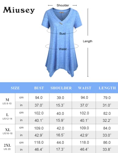 Miusey Tunic Tops For Women, Tunic Tops To Wear With Leggings V Neck Shirt Unique Asymmetrical Hemline Spring Clothes For Women 2022 Retro Flowy Loose Fitting Tops Pretty Soft Outfits Purple Dress L #TOP4